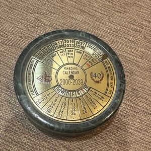 Vintage Perpetual Calendar Paperweight